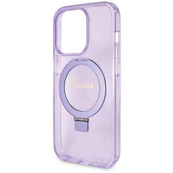 Guess Mobilskal till iPhone 13 Pro/13 Magsafe Script Glitter Lila