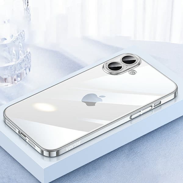 SULADA JINGJIA Mobilskal till iPhone 16 Plus Hård PC Klart Silver