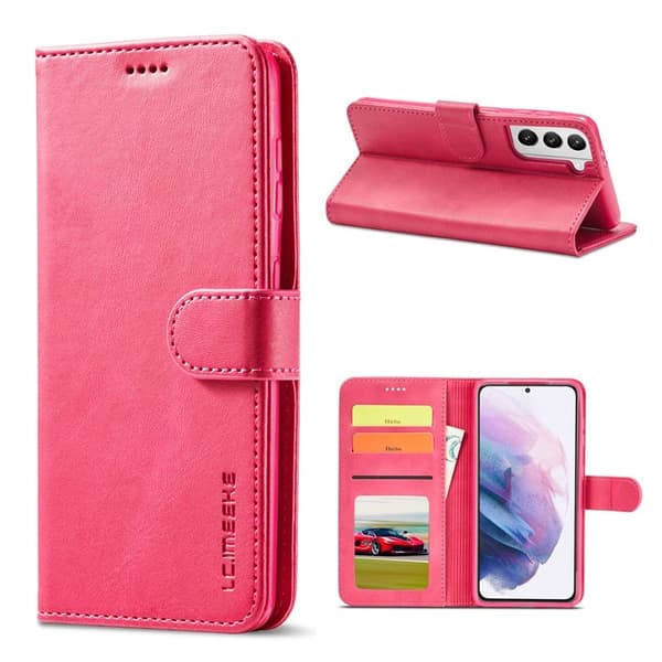 LC.IMEEKE Samsung Galaxy S21 Plånboksfodral Konstläder - Rosa