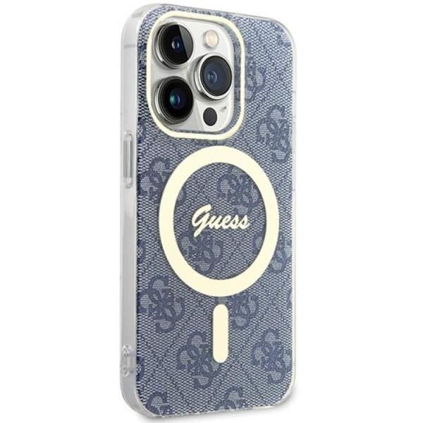 Guess iPhone 15 Pro Max Mobilskal Magsafe IML 4G - Blå Blå