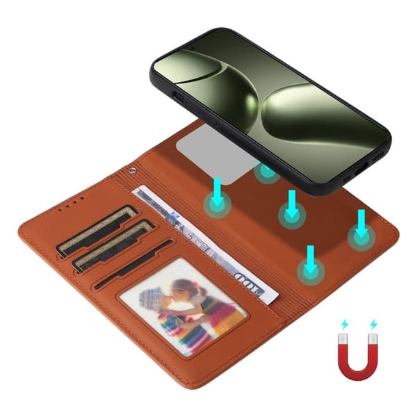 BETOPNICE Xiaomi 14T Plånboksfodral - Avtagbart Konstläder - Brun