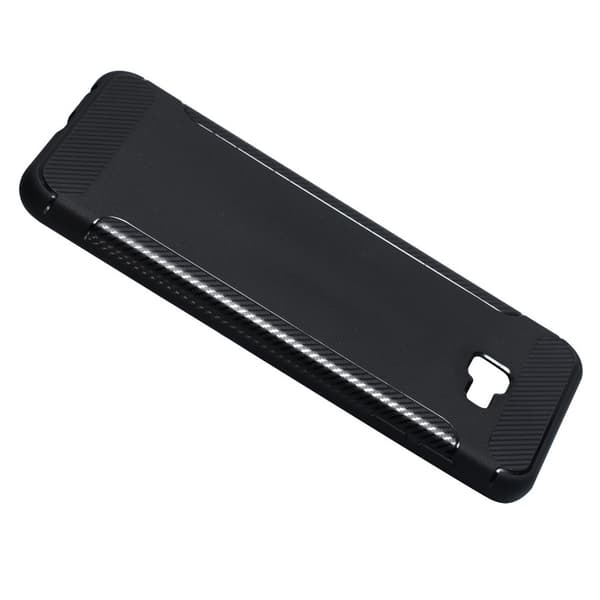 Kulfiberbørstet mobilcover til Samsung Galaxy J4 Plus - Sort Black