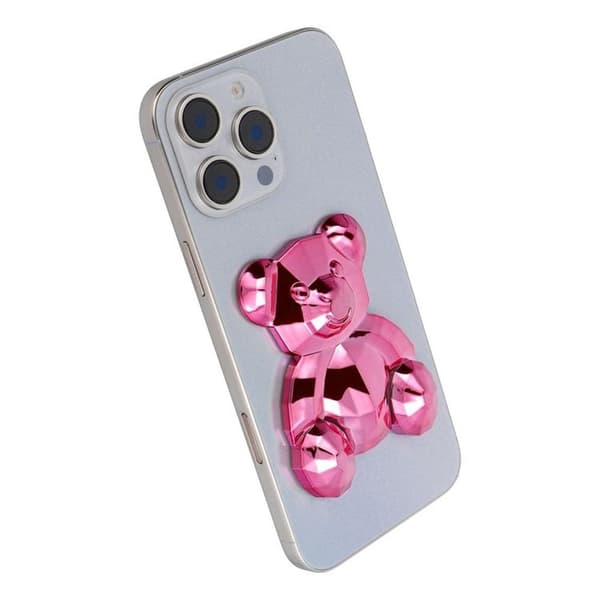 Mobiltelefon Stativ Stick-on BEAR - Pink Rosa