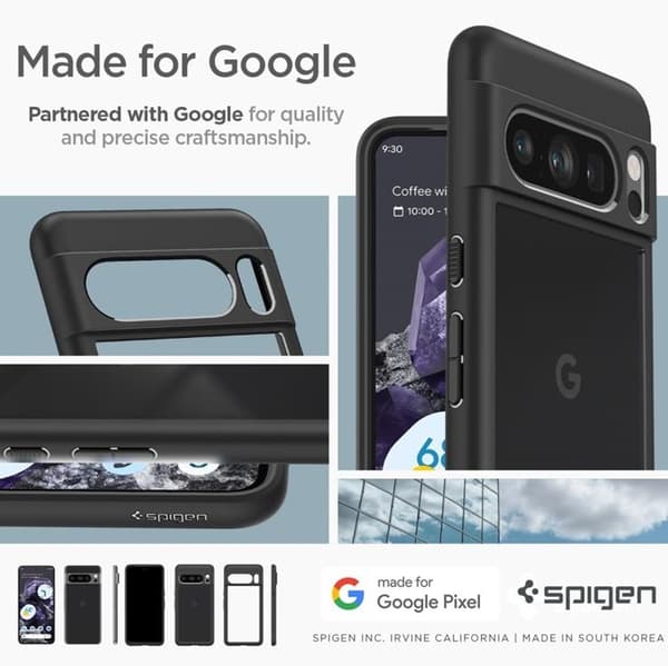 Spigen Mobilskal till Google Pixel 8 Pro Ultra Hybrid - Matte Svart Svart