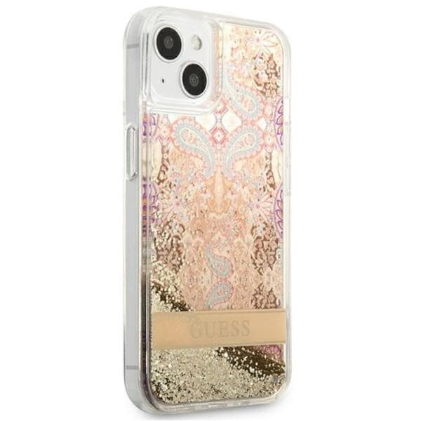 Guess iPhone 13 mini Kuori Paisley Liquid Glitter - Kulta Guld