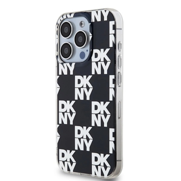 DKNY iPhone 15 Pro Mobilskal IML Checkered Mono Pattern Svart