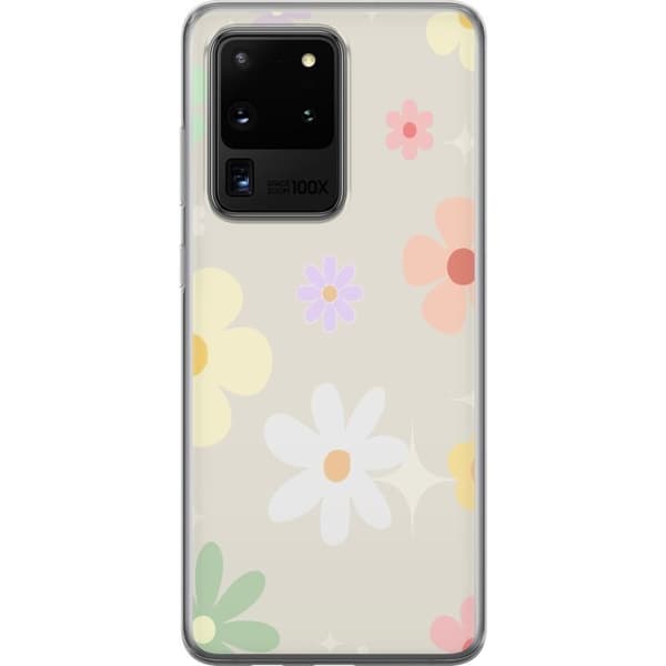 Taske til Samsung Galaxy S20 Ultra med fejende blomster