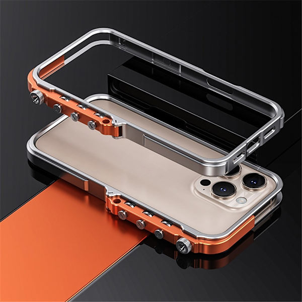 Mobilskal till iPhone 15 Pro Bumper Aluminum Metal Frame - Silver Silver