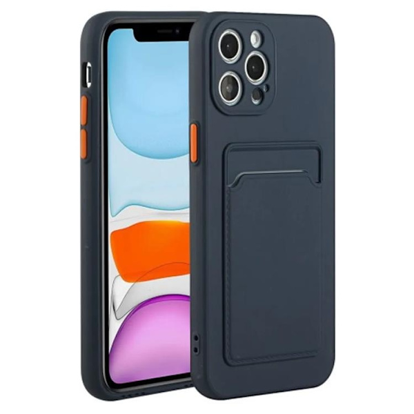 iPhone 15 Pro Mobilskal Korthållare TPU - Mörkblå