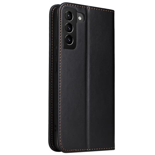 FIERRE SHANN för Samsung Galaxy S22+ 5G Plånboksfodral Konstläder - Svart