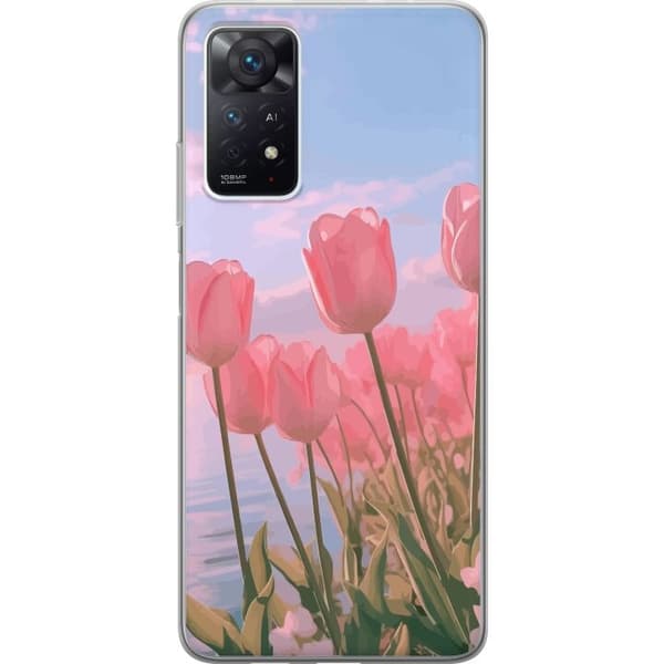 Mobilskal till Xiaomi Redmi Note 11 Pro 5G med Rosa Tulpaner