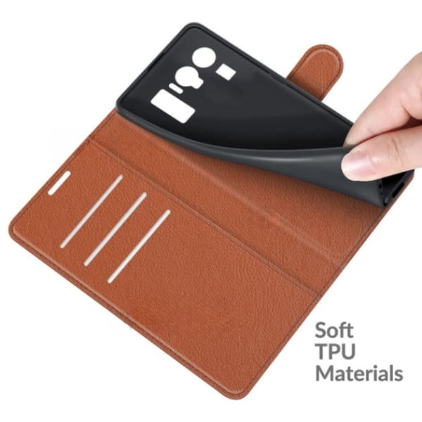 Xiaomi Mi 11 Ultra Plånboksfodral Folio Flip Kickstand - Brun BrunMaterial