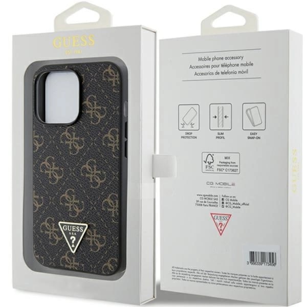 Guess iPhone 15 Pro Max Mobilskal Triangle Metall Logo - Svart Svart
