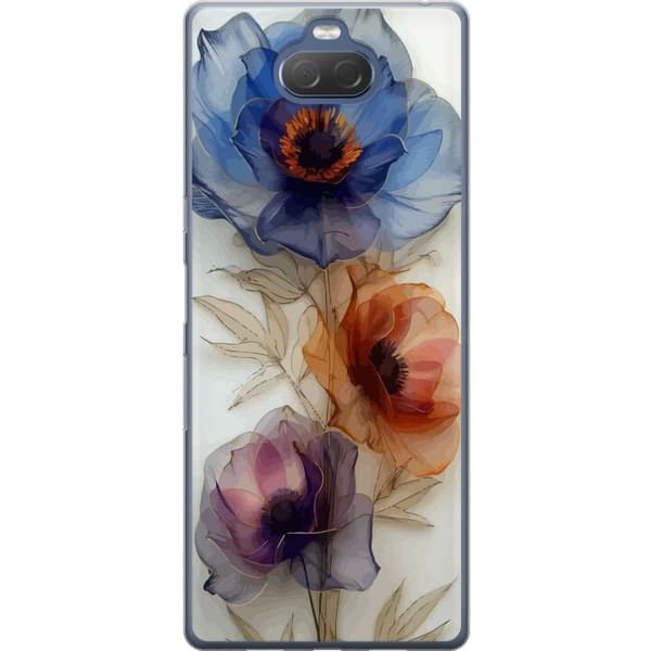 Telefontaske til Sony Xperia 10 Plus med silkeblomster