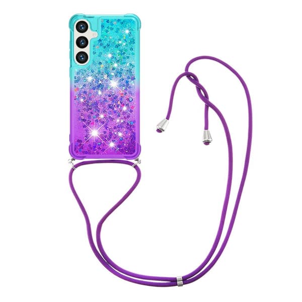 Mobilskal för Samsung Galaxy S26 Plus Gradient TPU med rem - Ljusblå/Lila