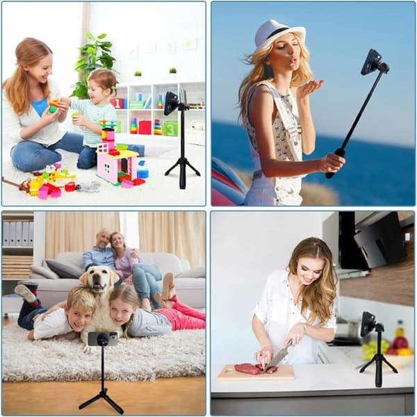 Tech-Protect Bluetooth Selfie Stick Tripod - Musta Svart