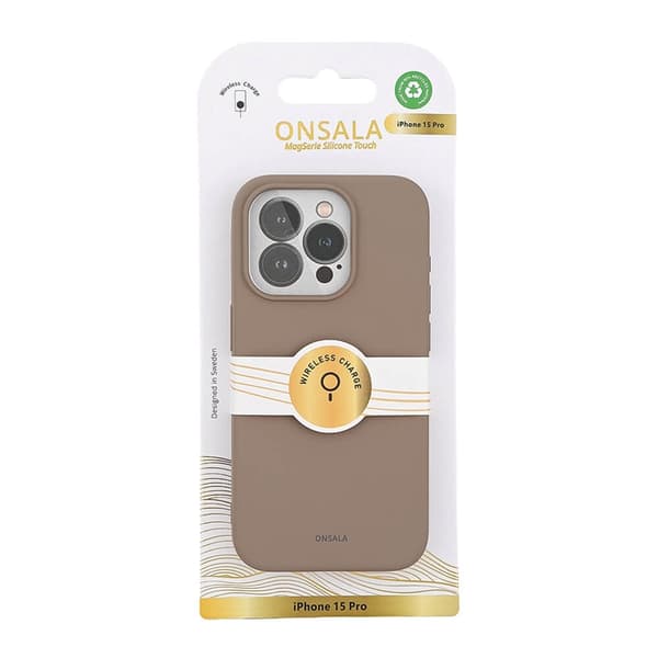Onsala Mobilskal till iPhone 15 Pro Magsafe Silikon - Sand Rosa