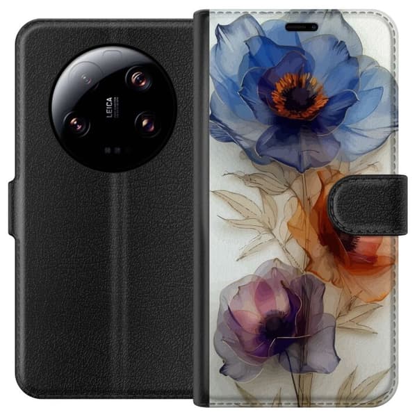 Plånboksfodral till Xiaomi 13 Ultra med Silkesblommor