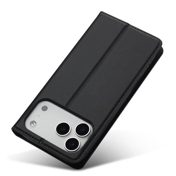 LC.IMEEKE L1 Series iPhone 17 Pro Max Plånboksfodral Konstläder - Svart Svart