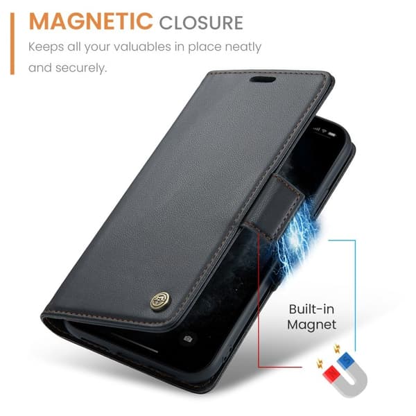 CASEME Series Ställbar Plånboksfodral Konstläder iPhone 11 Pro - Svart
