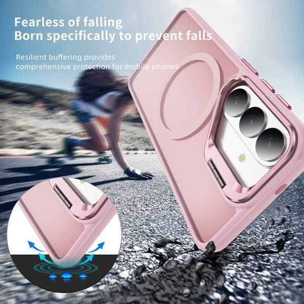 Mobilskal för Samsung Galaxy S26 Plus Magnetiskt Kickstand Plast Rosa