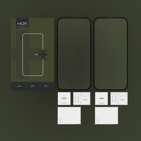 Hofi [2-Pack] iPhone 16 Pro Härdat Glas Skärmskydd Pro Plus Black