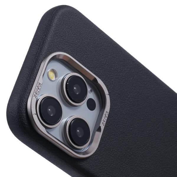 X-LEVEL Mobilskal till iPhone 14 Pro Max Slim PU Läder Hård PC Svart