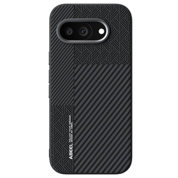 ABEEL Mobilskal till Google Pixel 9a PC TPU Aluminium PU Läder - Textur 1