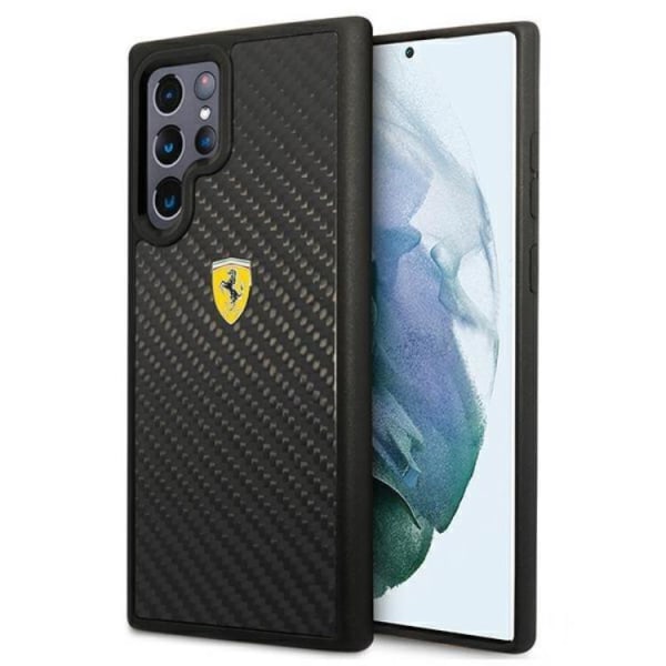 Ferrari On Track Real Carbon Cover Galaxy S22 Ultra - Sort