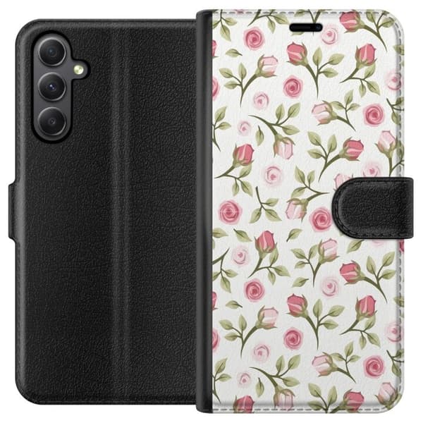 Plånboksfodral till Samsung Galaxy A24 4G med Blommigt