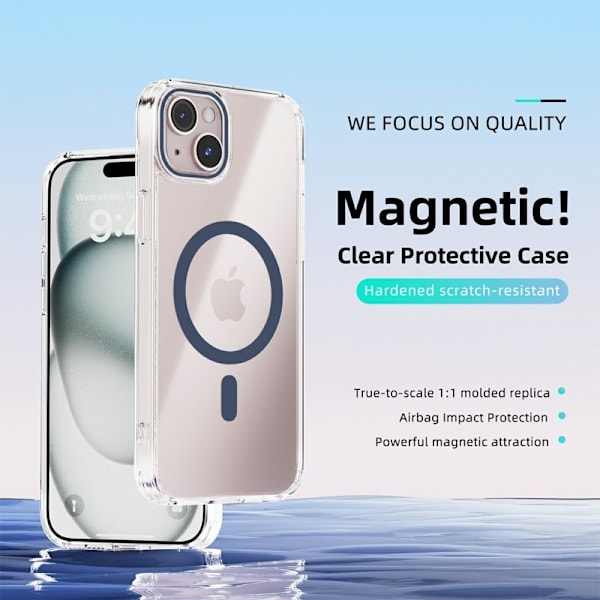 ABEEL Mobilskal till iPhone 13 MagSafe Anti Scratch Klar TPU Blå