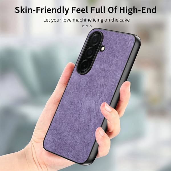 Mobilskal för Samsung Galaxy S26 Plus Stöttålig Slim Retro Konstläder - Lila