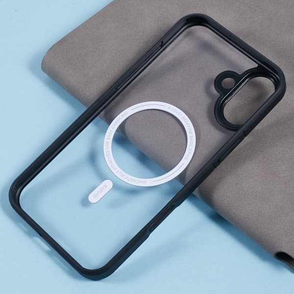 X-LEVEL Crystal Clear Mobilskal till iPhone 16 Plus TPU+PC - Svart