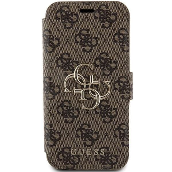 Guess iPhone 15 Pro Plånboksfodral Metall Logo - Brun Brun