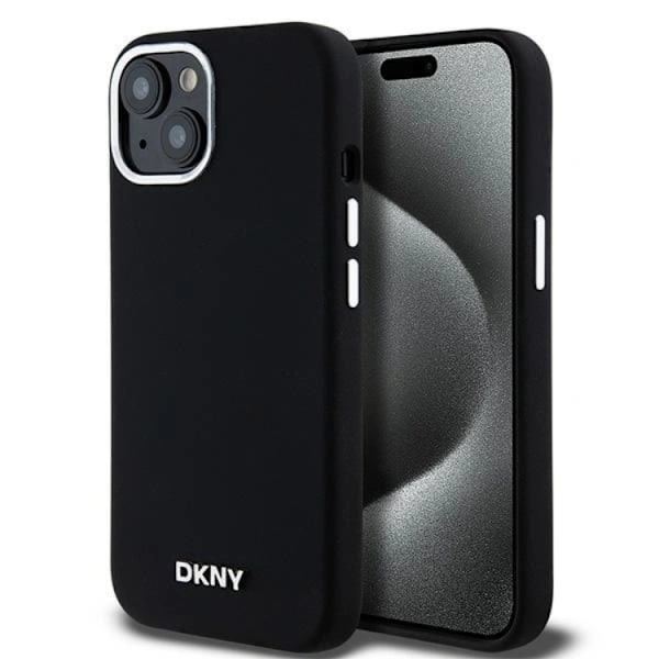 DKNY iPhone 15/14 Plus Mobilskal Magsafe Small Metal Logo Svart