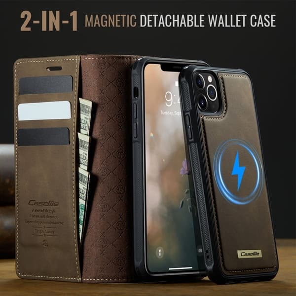 CASEME C49 Mobilskal till iPhone 11 Pro MagSafe RFID Läder Kaffe