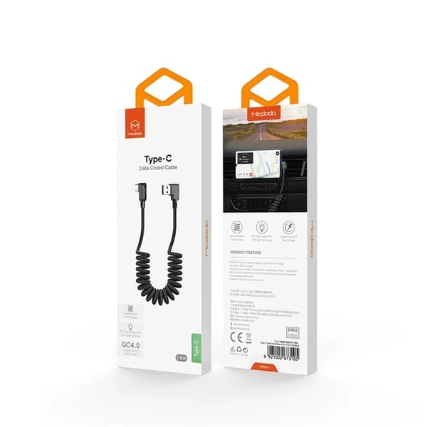 MCDODO USB-A - USB-C Kabel 1.8M - Svart Svart