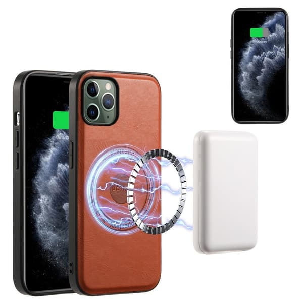 DENIOR Mobilskal till iPhone 11 Pro PU Läder Non-Slip Grepp - Brun