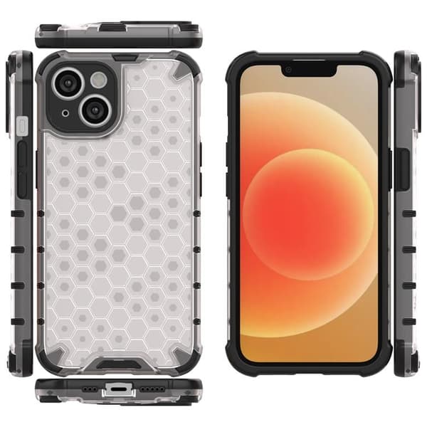 iPhone 14 Plus Skal Honeycomb Armored Hybrid - Musta Black