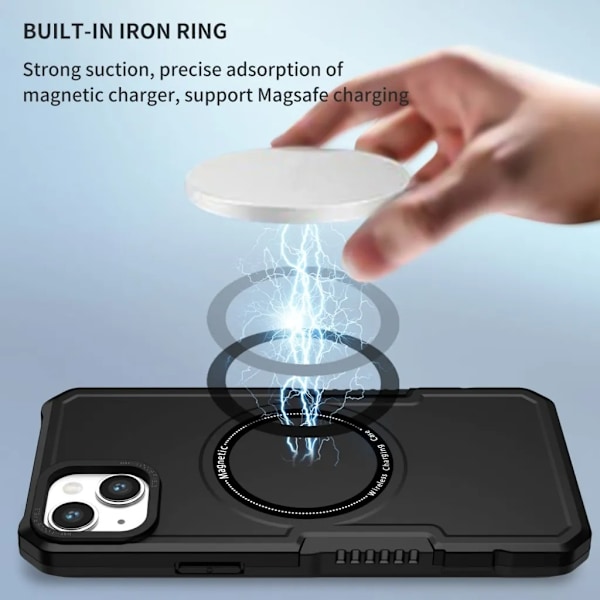 iPhone 15 Plus Mobilskal Magsafe Magnetiskt - Svart Svart