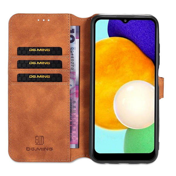 Dgming Retro -lompakkokotelo Samsung Galaxy A03s:lle - ruskea Brown