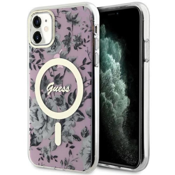 Guess iPhone 11/XR Mobilskal Magsafe Flower - Rosa