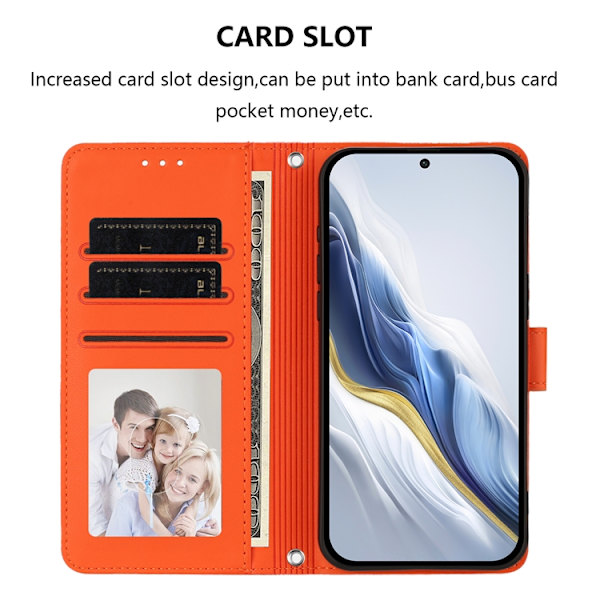 OnePlus 15 5G Plånboksfodral Konstläder Orange