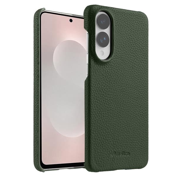 MELKCO Mobilskal till Samsung Galaxy S25 Edge Äkta Läder PC - Grön