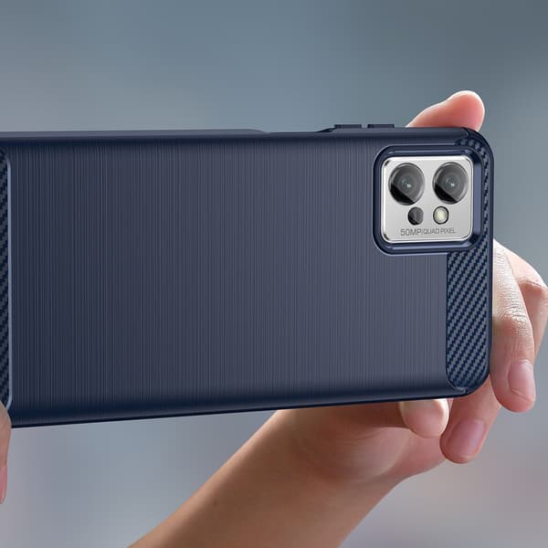 Xiaomi Poco F4 5G -kuori Carbon Silicone - Sininen Blå
