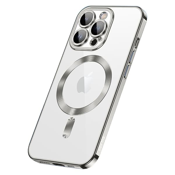 SULADA iPhone 15 Pro Max Skal Electroplating TPU Tempered Glass Grå