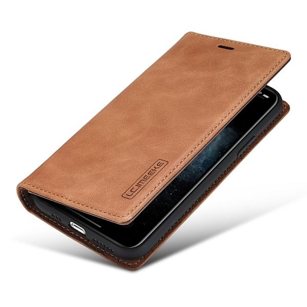 LC.IMEEKE iPhone 11 Plånboksfodral i Konstläder - Brun
