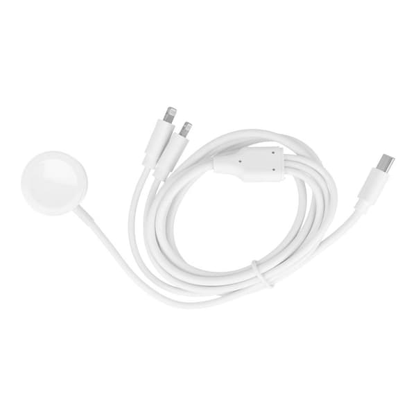 3in1 iPhone Lightning 2stk + Apple Watch 3W til USB-C