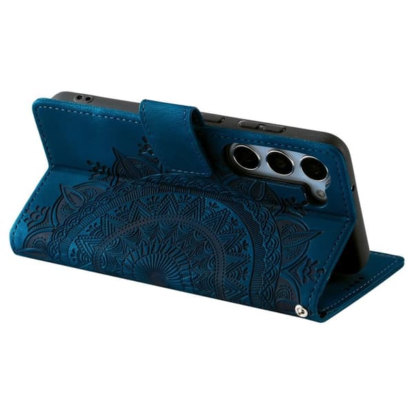 Samsung Galaxy S26 Plånboksfodral Imprinted Totem Konstläder - Blå