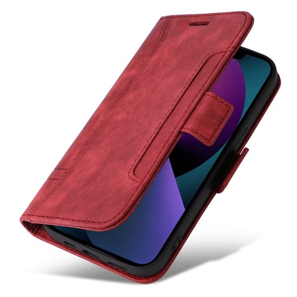 BETOPNICE 001 iPhone 15 Plånboksfodral i Konstläder - Röd
